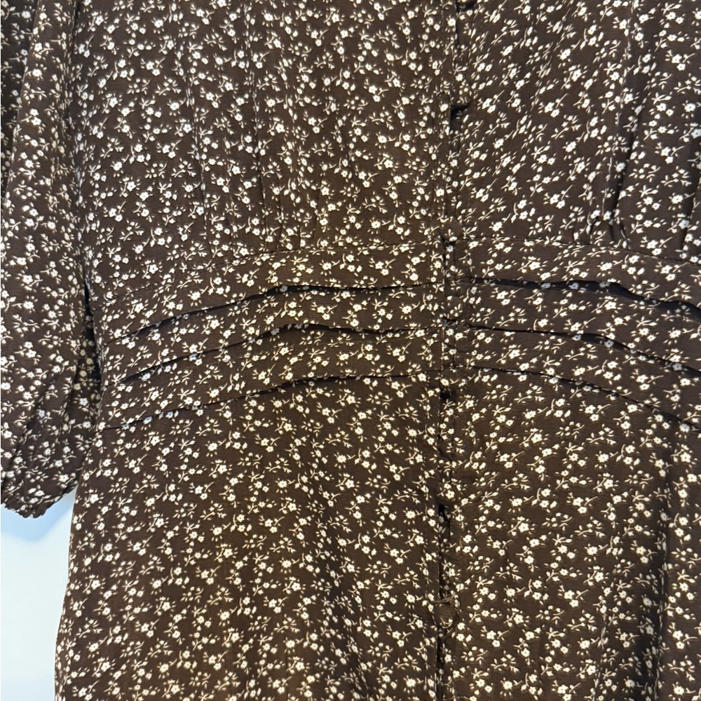Aura Brown Floral Button-front Sundress - Picture 4 of 8
